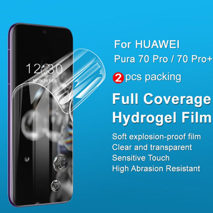 For Huawei Pura 70 Pro 2pcs imak Curved Full Screen Hydrogel Film Protector - Huawei Tempered Glass by imak | Online Shopping UK | buy2fix
