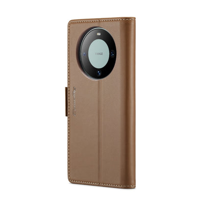 For Huawei Mate 60 CaseMe 023 Butterfly Buckle Litchi Texture RFID Anti-theft Leather Phone Case(Brown) - Huawei Cases by CaseMe | Online Shopping UK | buy2fix