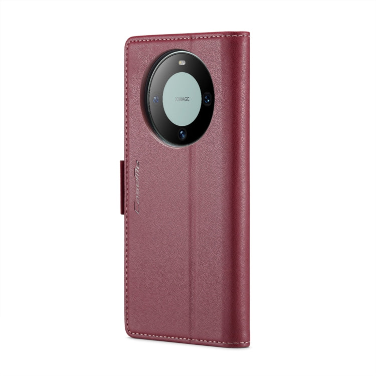 For Huawei Mate 60 CaseMe 023 Butterfly Buckle Litchi Texture RFID Anti-theft Leather Phone Case(Wine Red) - Huawei Cases by CaseMe | Online Shopping UK | buy2fix