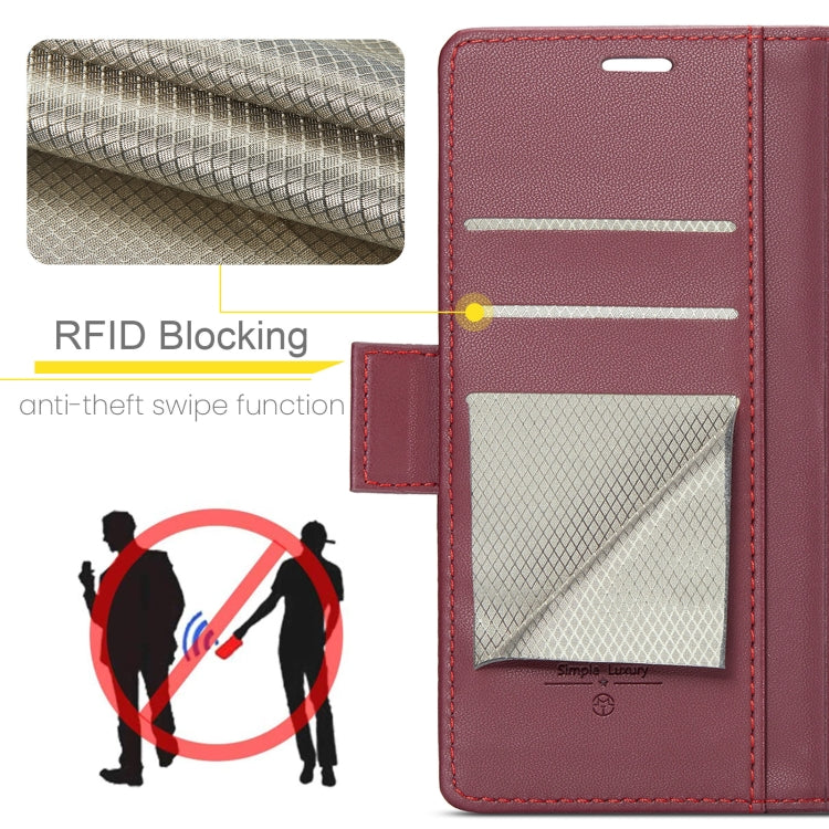 For Huawei Mate 60 CaseMe 023 Butterfly Buckle Litchi Texture RFID Anti-theft Leather Phone Case(Wine Red) - Huawei Cases by CaseMe | Online Shopping UK | buy2fix