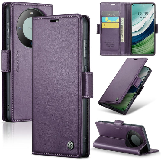 For Huawei Mate 60 CaseMe 023 Butterfly Buckle Litchi Texture RFID Anti-theft Leather Phone Case(Pearly Purple) - Huawei Cases by CaseMe | Online Shopping UK | buy2fix