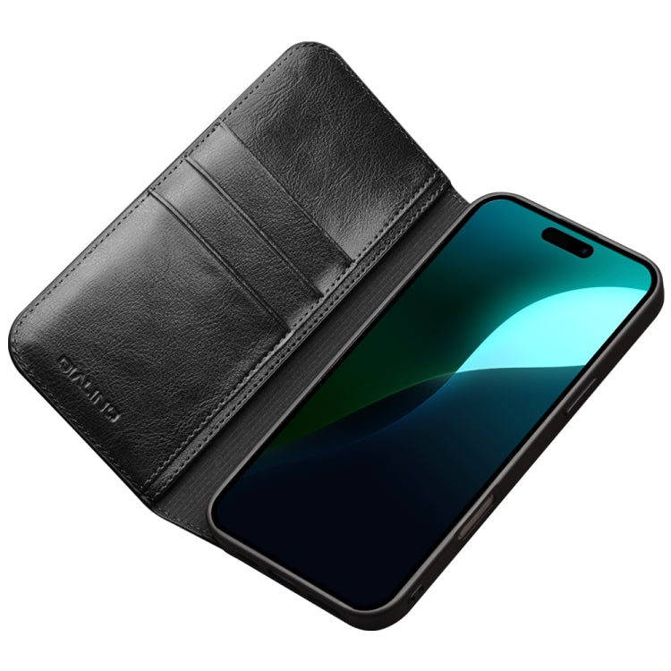 For iPhone 16 QIALINO Classic Genuine Leather Phone Case(Black) - iPhone 16 Cases by QIALINO | Online Shopping UK | buy2fix