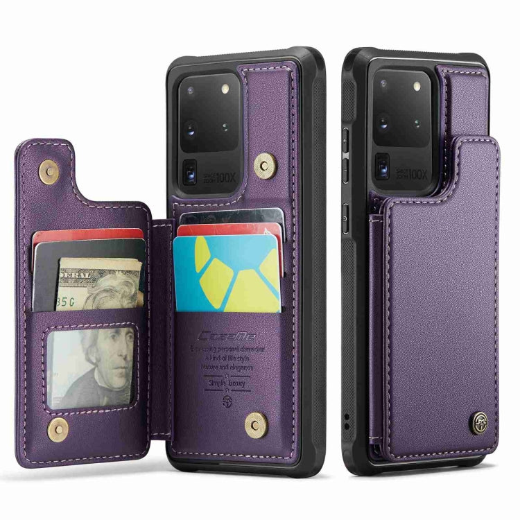 For Samsung Galaxy S20 Ultra CaseMe C22 Card Slots Holder RFID Anti-theft Phone Case(Purple) - Galaxy Phone Cases by CaseMe | Online Shopping UK | buy2fix