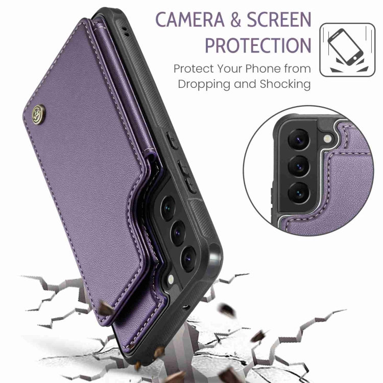 For Samsung Galaxy S22+ 5G CaseMe C22 Card Slots Holder RFID Anti-theft Phone Case(Purple) - Galaxy S22+ 5G Cases by CaseMe | Online Shopping UK | buy2fix