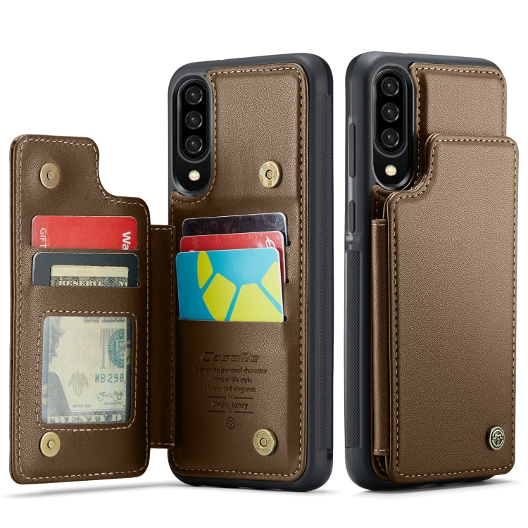 For Samsung Galaxy A30s/A50s/A50 CaseMe C22 Card Slots Holder RFID Anti-theft Phone Case(Brown) - Galaxy Phone Cases by CaseMe | Online Shopping UK | buy2fix