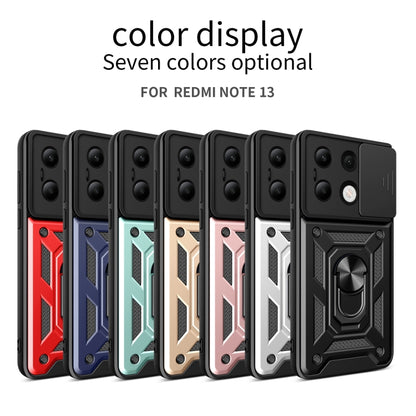 For Xiaomi Redmi Note 13 4G Global Sliding Camera Cover Design TPU Hybrid PC Phone Case(Red) - Note 13 Cases by buy2fix | Online Shopping UK | buy2fix