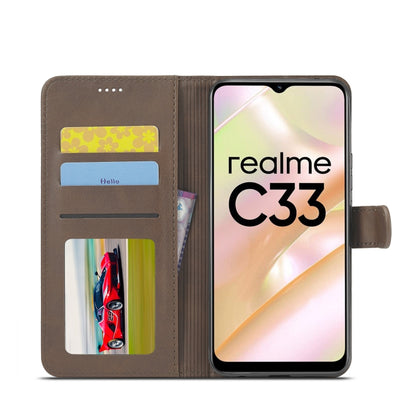For Realme C33 2022 / C33 2023 LC.IMEEKE Calf Texture Horizontal Flip Leather Case(Brown) - Realme Cases by LC.IMEEKE | Online Shopping UK | buy2fix