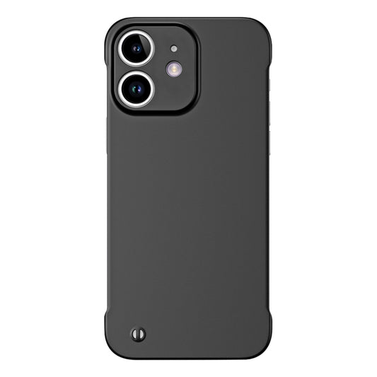 For iPhone 12 mini Frameless Metallic Paint Hybrid PC Phone Case(Matte Black) - iPhone 12 mini Cases by buy2fix | Online Shopping UK | buy2fix