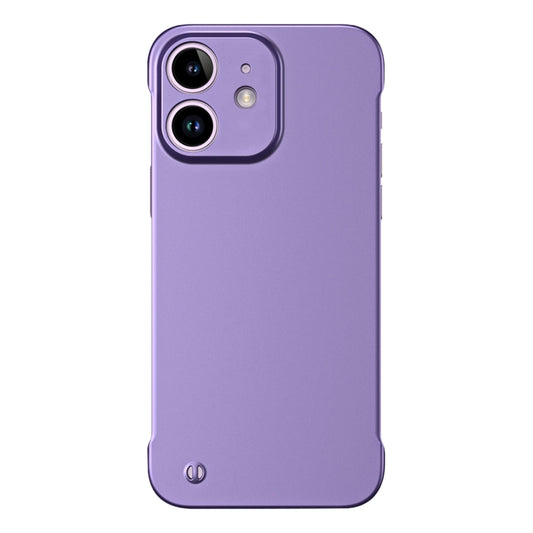 For iPhone 12 Frameless Metallic Paint Hybrid PC Phone Case(Deep Purple) - iPhone 12 / 12 Pro Cases by buy2fix | Online Shopping UK | buy2fix