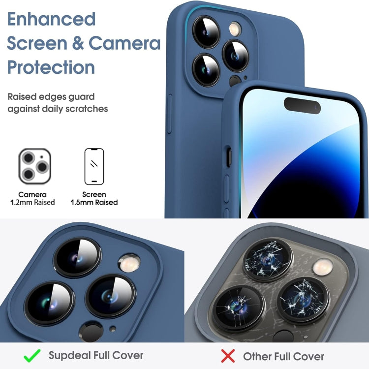 For iPhone 16 Microfiber Liquid Silicone Shockproof Phone Case(Blue) - iPhone 16 Cases by buy2fix | Online Shopping UK | buy2fix