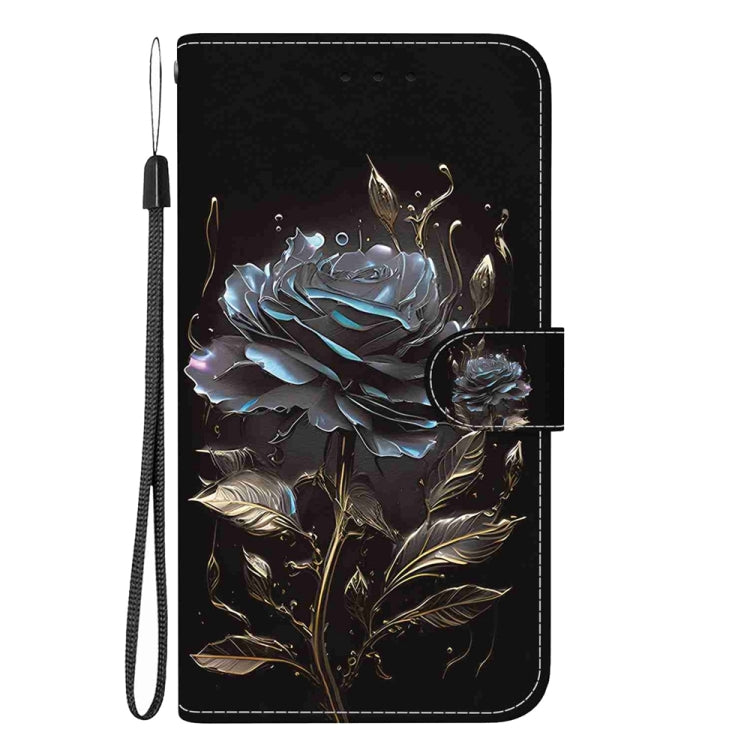 For Xiaomi 13T / 13T Pro / Redmi K60 Ultra Crystal Texture Colored Drawing Leather Phone Case(Black Rose) - Redmi K60 Ultra Cases by buy2fix | Online Shopping UK | buy2fix