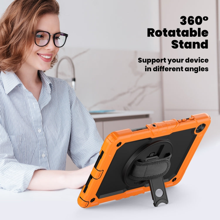 For Samsung Galaxy Tab A9+ Silicone + PC Tablet Case with Shoulder Strap(Orange) - Galaxy Tab A9+ by buy2fix | Online Shopping UK | buy2fix