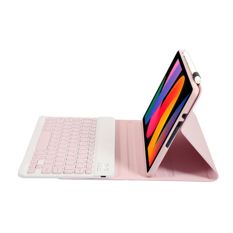 For Xiaomi Redmi Pad SE 11 inch A0N9 Lambskin Texture Ultra-thin Detachable Bluetooth Keyboard Leather Case(Pink) - Others Keyboard by buy2fix | Online Shopping UK | buy2fix