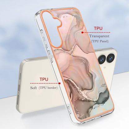 For Samsung Galaxy S24 5G Electroplating Marble Dual-side IMD Phone Case(Rose Gold 015) - Galaxy S24 5G Cases by buy2fix | Online Shopping UK | buy2fix