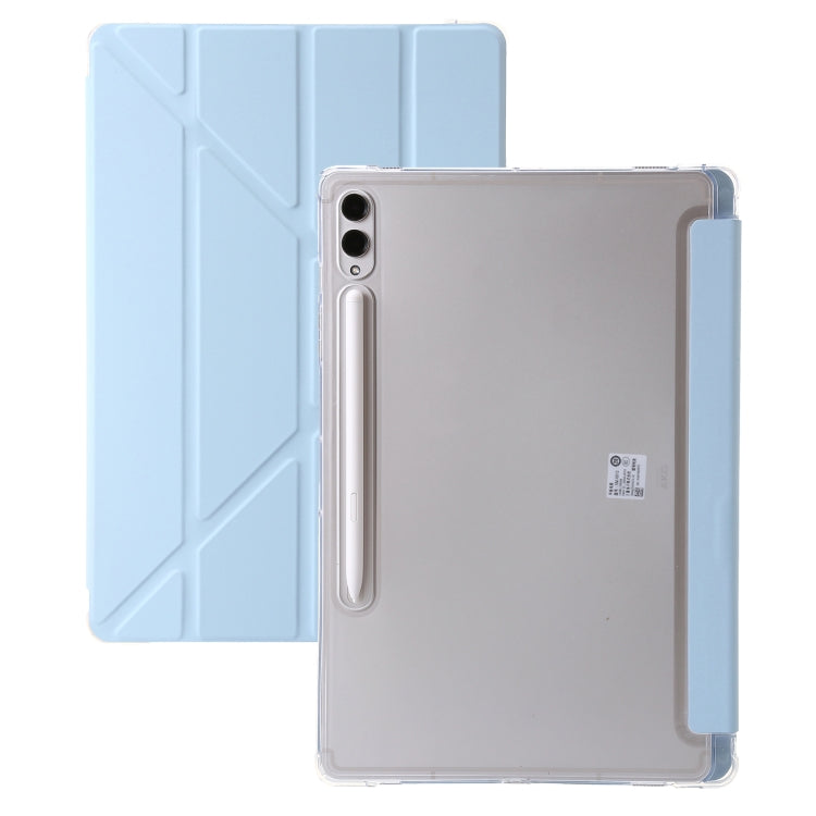 For Samsung Galaxy Tab S9 FE+ Clear Acrylic Deformation Leather Tablet Case(Ice Blue) - Galaxy Tab S9 FE+ by buy2fix | Online Shopping UK | buy2fix