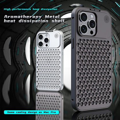 For iPhone 14 Pro R-JUST RJ58 Aromatherapy Metal Cooling Phone Case(Grey) - iPhone 14 Pro Cases by R-JUST | Online Shopping UK | buy2fix