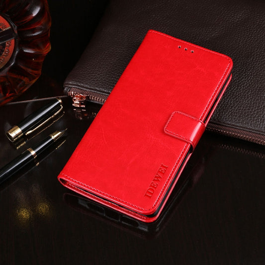 For OPPO Realme X3 idewei Crazy Horse Texture Horizontal Flip Leather Case with Holder & Card Slots & Wallet(Red) - Realme Cases by idewei | Online Shopping UK | buy2fix