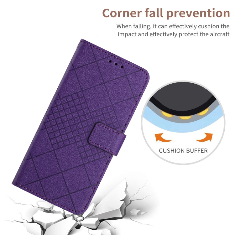 For Xiaomi Redmi A3 Rhombic Grid Texture Leather Phone Case(Purple) - Xiaomi Cases by buy2fix | Online Shopping UK | buy2fix