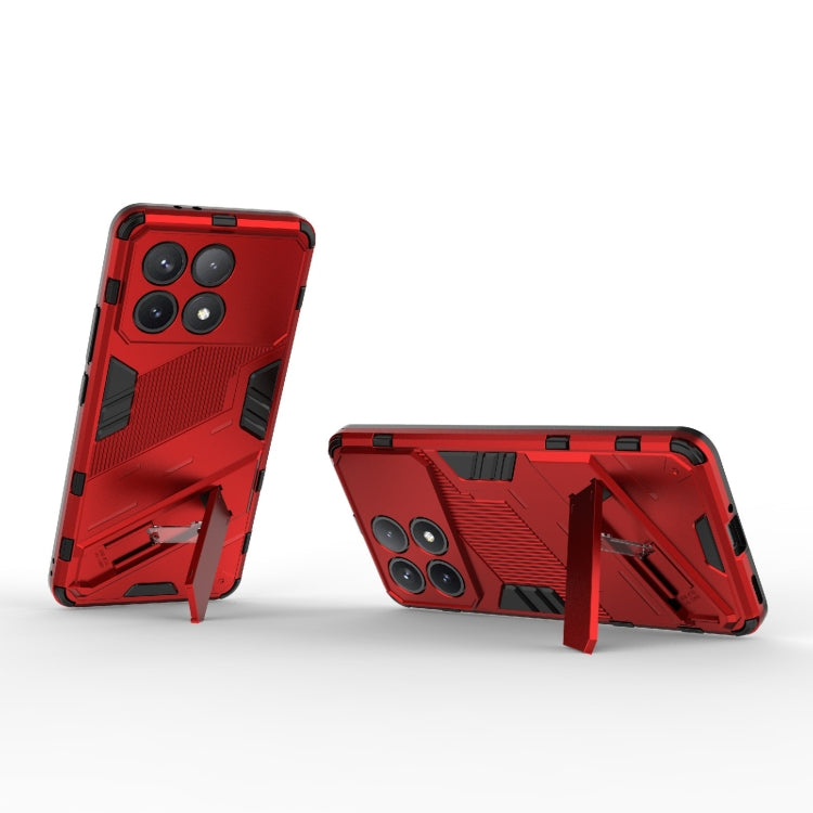 For Xiaomi Redmi K70 5G Punk Armor 2 in 1 PC + TPU Phone Case with Holder(Red) - K70 Cases by buy2fix | Online Shopping UK | buy2fix