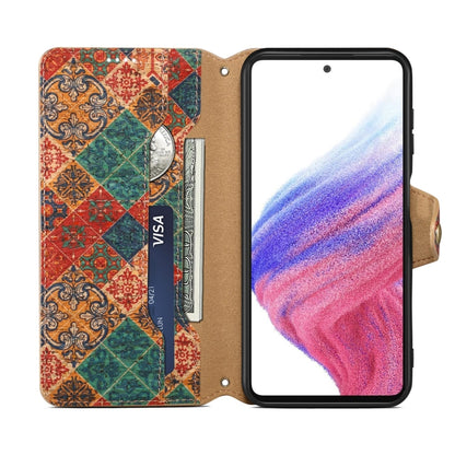 For Samsung Galaxy S24+ 5G Denior Flower Language Series Cork Fabric Oil Edge Leather Phone Case(Winter) - Galaxy S24+ 5G Cases by Denior | Online Shopping UK | buy2fix