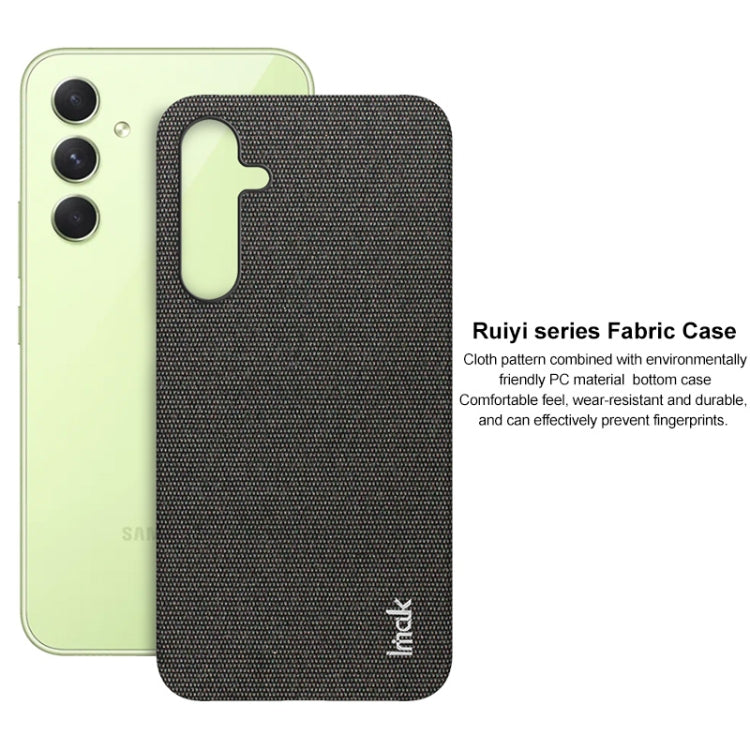 For Samsung Galaxy A35 5G imak Ruiyi Series Cloth Texture PU + PC Phone Case(Dark Grey) - Galaxy Phone Cases by imak | Online Shopping UK | buy2fix