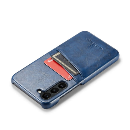 For Samsung Galaxy S24 5G Fierre Shann Oil Wax Texture Leather Phone Case with Card Slots(Blue) - Galaxy S24 5G Cases by FIERRE SHANN | Online Shopping UK | buy2fix