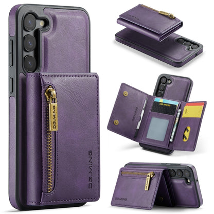 For Samsung Galaxy S23+ DG.MING M5 Series Zip RFID Multi Card Detachable Leather Phone Case(Purple) - Galaxy S23+ 5G Cases by DG.MING | Online Shopping UK | buy2fix