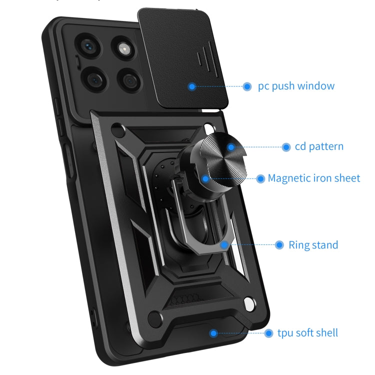 For Honor X8b Sliding Camera Cover Design TPU+PC Phone Case(Black) - Honor Cases by buy2fix | Online Shopping UK | buy2fix