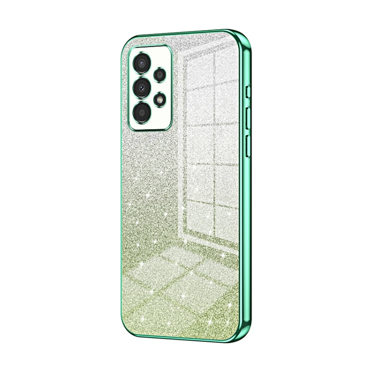 For Samsung Galaxy A13 4G Gradient Glitter Powder Electroplated Phone Case(Green) - Galaxy Phone Cases by buy2fix | Online Shopping UK | buy2fix