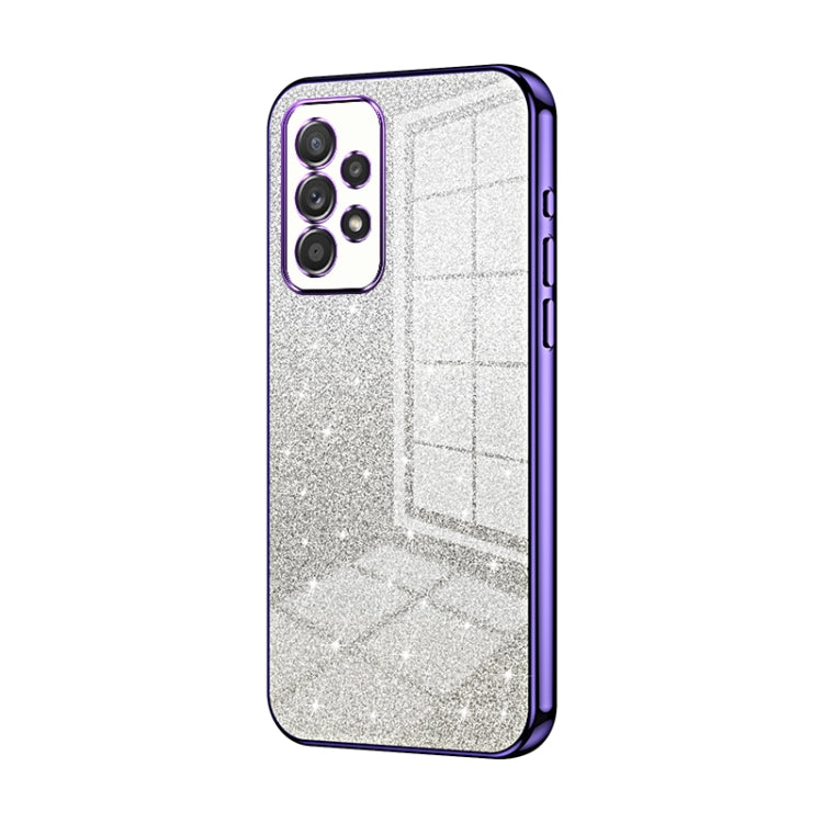 For Samsung Galaxy A52 5G Gradient Glitter Powder Electroplated Phone Case(Purple) - Galaxy Phone Cases by buy2fix | Online Shopping UK | buy2fix