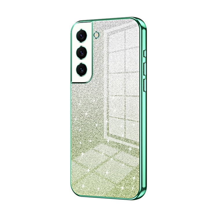 For Samsung Galaxy S22 5G Gradient Glitter Powder Electroplated Phone Case(Green) - Galaxy S22 5G Cases by buy2fix | Online Shopping UK | buy2fix