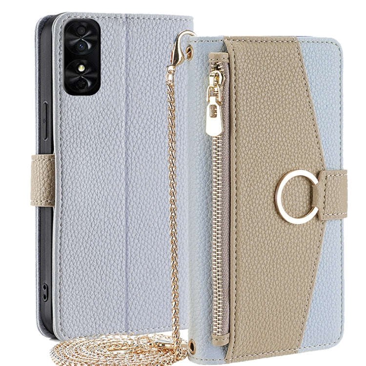 For TCL 50 SE 4G Crossbody Litchi Texture Leather Phone Case(Blue) - More Brand by buy2fix | Online Shopping UK | buy2fix