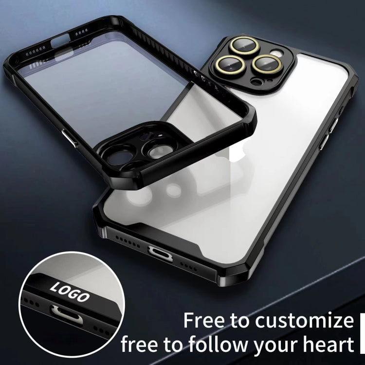 For iPhone 16 Pro Shockproof Acrylic Phone Case with Lens Glass Film(Black) - iPhone 16 Pro Cases by buy2fix | Online Shopping UK | buy2fix