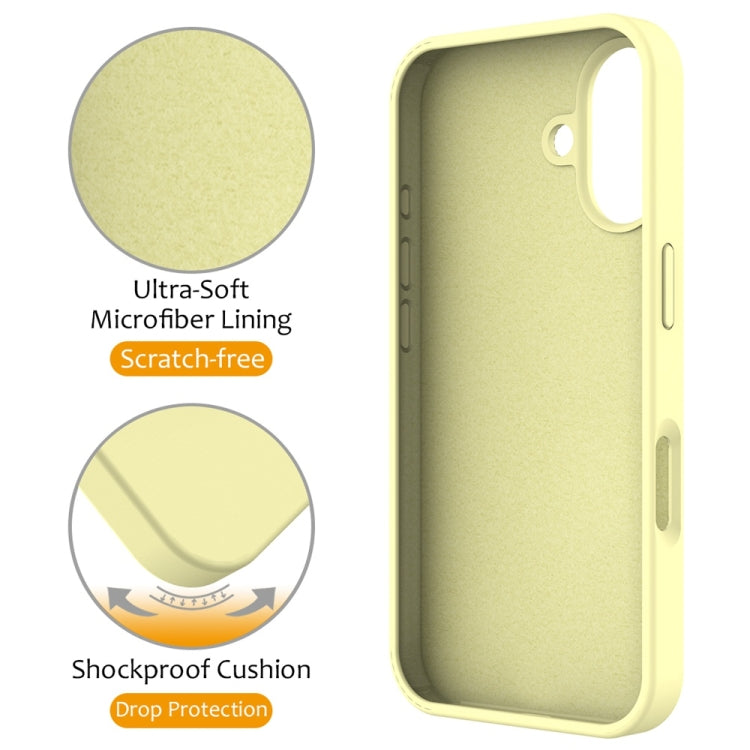 For iPhone 16 Plus Liquid Silicone MagSafe Magnetic Phone Case with Ring Holder(Yellow) - iPhone 16 Plus Cases by buy2fix | Online Shopping UK | buy2fix