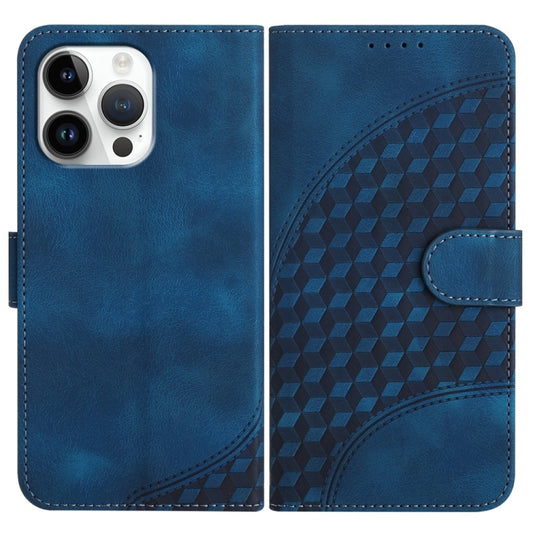 For iPhone 16 Pro Max YX0060 Elephant Head Embossed Phone Leather Case with Lanyard(Royal Blue) - iPhone 16 Pro Max Cases by buy2fix | Online Shopping UK | buy2fix