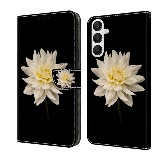 For Samsung Galaxy A25 5G Crystal 3D Shockproof Protective Leather Phone Case(White Flower) - Galaxy Phone Cases by buy2fix | Online Shopping UK | buy2fix