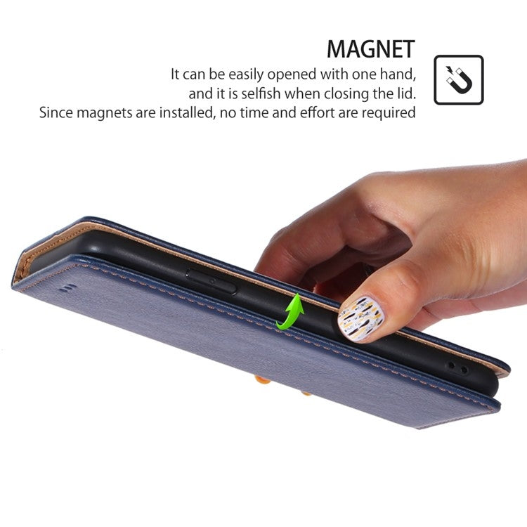 For Xiaomi 14 Gloss Oil Solid Color Magnetic Leather Phone Case(Blue) - 14 Cases by buy2fix | Online Shopping UK | buy2fix