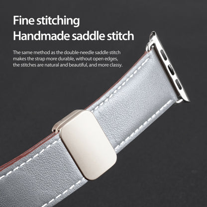 For Apple Watch 42mm DUX DUCIS YA Series Magnetic Buckle Genuine Leather Watch Band(Grey) - Watch Bands by DUX DUCIS | Online Shopping UK | buy2fix