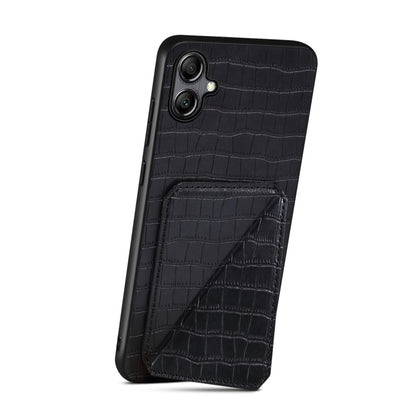 For Samsung Galaxy A32 5G Denior Imitation Crocodile Leather Back Phone Case with Holder(Black) - Galaxy Phone Cases by Denior | Online Shopping UK | buy2fix