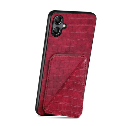 For Samsung Galaxy A33 Denior Imitation Crocodile Leather Back Phone Case with Holder(Rose Red) - Galaxy Phone Cases by Denior | Online Shopping UK | buy2fix