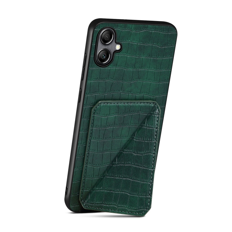 For Samsung Galaxy S24 Ultra 5G Denior Imitation Crocodile Leather Back Phone Case with Holder(Green) - Galaxy S24 Ultra 5G Cases by Denior | Online Shopping UK | buy2fix