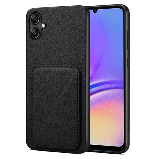 For Samsung Galaxy A05G Denior Imitation Calf Leather Back Phone Case with Holder(Black) - Galaxy Phone Cases by Denior | Online Shopping UK | buy2fix