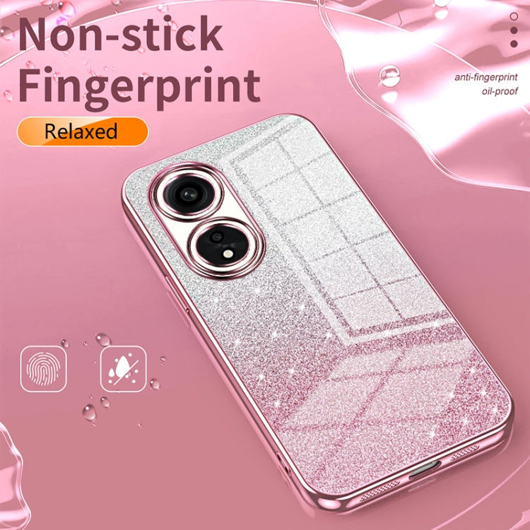 For OPPO A11x / A9 2020 Gradient Glitter Powder Electroplated Phone Case(Transparent) - OPPO Cases by buy2fix | Online Shopping UK | buy2fix