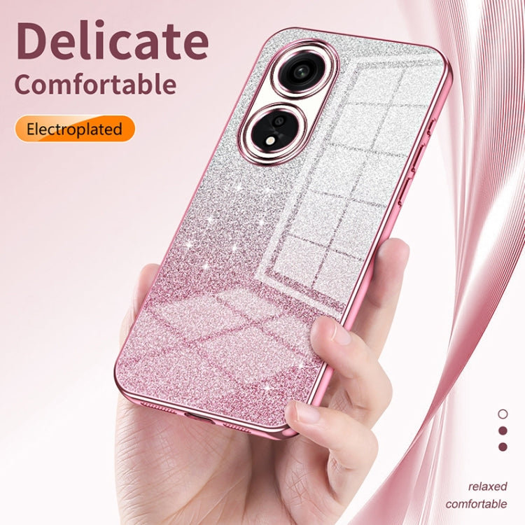 For OPPO K9 Gradient Glitter Powder Electroplated Phone Case(Transparent) - OPPO Cases by buy2fix | Online Shopping UK | buy2fix