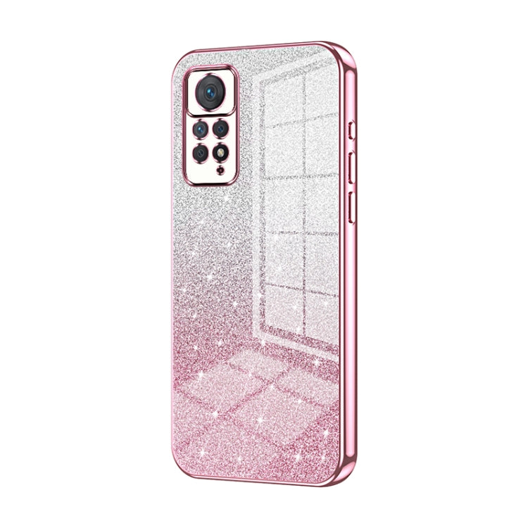 For Xiaomi Redmi Note 11 Pro 4G/5G Global Gradient Glitter Powder Electroplated Phone Case(Pink) - Xiaomi Cases by buy2fix | Online Shopping UK | buy2fix