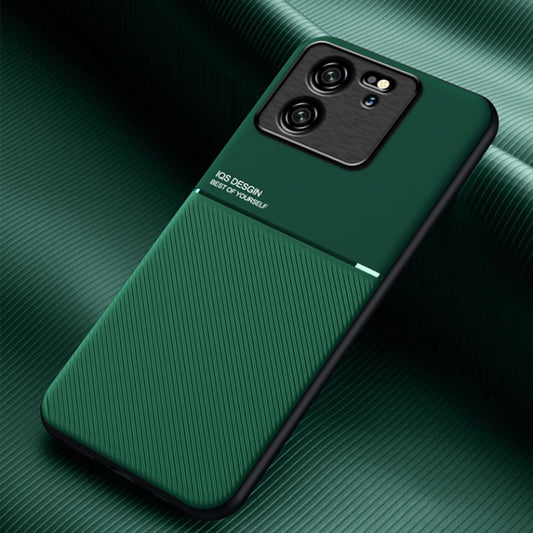 For Xiaomi Redmi K60 Ultra Classic Tilt Strip Grain Magnetic Shockproof PC + TPU Phone Case(Green) - Redmi K60 Ultra Cases by buy2fix | Online Shopping UK | buy2fix