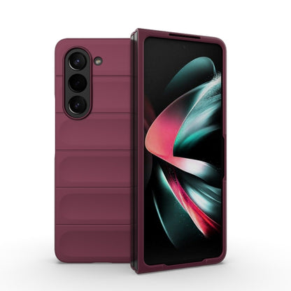 For Samsung Galaxy Z Fold5 5G Magic Shield Fold PC Shockproof Phone Case(Wine Red) - Galaxy Z Fold5 Cases by buy2fix | Online Shopping UK | buy2fix