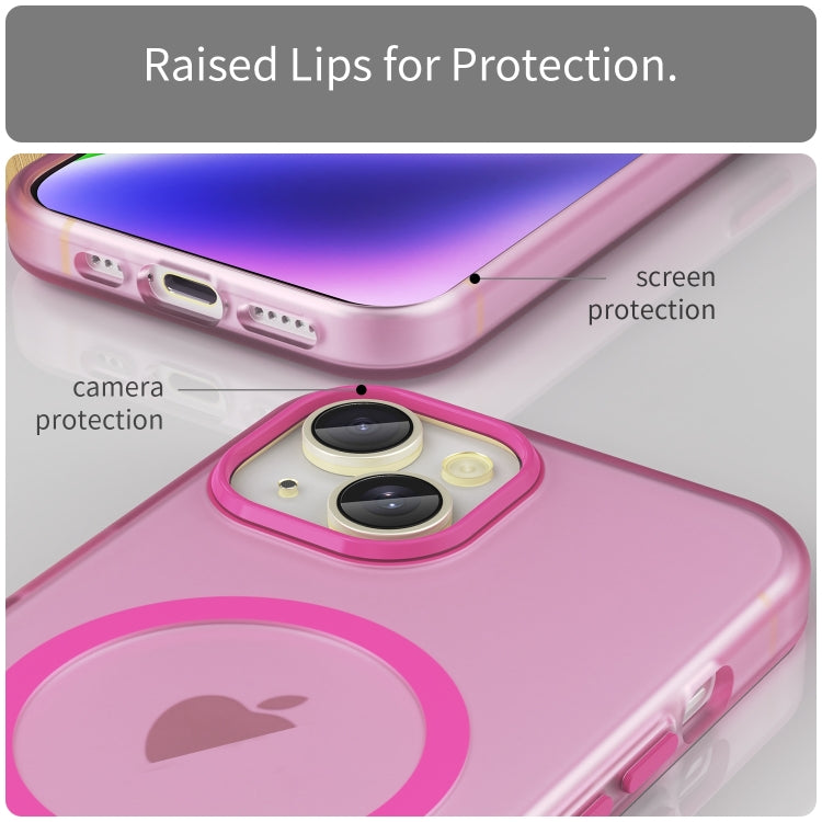 For iPhone 16 Plus MagSafe Frosted Translucent TPU + PC Full Coverage Phone Case(Pink) - iPhone 16 Plus Cases by buy2fix | Online Shopping UK | buy2fix