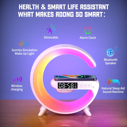 G69 G Shape Smart Bluetooth Speaker Support Wireless Charger & Alarm Clock & Wake-up Light, Without APP(Black) - Desktop Speaker by buy2fix | Online Shopping UK | buy2fix