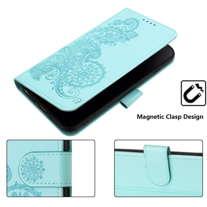 For Xiaomi 14 Datura Flower Embossed Flip Leather Phone Case(Light blue) - 14 Cases by buy2fix | Online Shopping UK | buy2fix